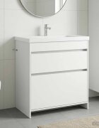 vidaXL Кабинет под мивка за баня Бяло 785 x 375 x 81 см