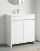 vidaXL Кабинет под мивка за баня Бяло 785 x 375 x 81 см