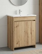 vidaXL Кабинет под мивка за баня Дъб артизан 56 x 375 x 81 см