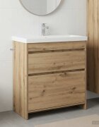 vidaXL Кабинет под мивка за баня Дъб артизан 785 x 375 x 81 см