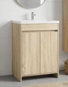 vidaXL Кабинет под мивка за баня Дъб сонома 56 x 375 x 81 см