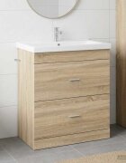 vidaXL Кабинет под мивка за баня Дъб сонома 785 x 375 x 81 см