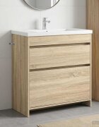 vidaXL Кабинет под мивка за баня Дъб сонома 785 x 375 x 81 см
