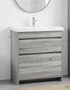 vidaXL Кабинет под мивка за баня Сив Сонома 785 x 375 x 81 см