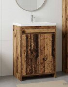 vidaXL Кабинет под мивка за баня Старо дърво 56 x 375 x 81 см