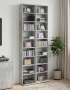 vidaXL Кабинет за CD 2 бр. Бетонно сиво 33 x 235 x 175 см