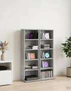 vidaXL Кабинет за CD 2 бр. Бетонно сиво 33 x 235 x 975 см