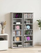 vidaXL Кабинет за CD 2 бр. Бетонно сиво 60 x 17 x 92 см