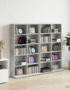 vidaXL Кабинет за CD 2 бр. Бетонно сиво 65 x 235 x 975 см