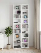 vidaXL Кабинет за CD 2 бр. Бяло 33 x 235 x 175 см Инженерна дървесина