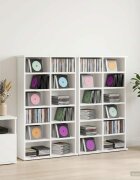 vidaXL Кабинет за CD 2 бр. Бяло 60 x 17 x 92 см Инженерна дървесина