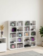 vidaXL Кабинет за CD 2 бр. Бяло 65 x 235 x 975 см