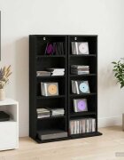 vidaXL Кабинет за CD 2 бр. Черен дъб 33 x 235 x 975 см