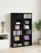 vidaXL Кабинет за CD 2 бр. Черен дъб 60 x 17 x 92 см