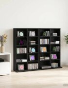 vidaXL Кабинет за CD 2 бр. Черен дъб 65 x 235 x 975 см