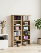 vidaXL Кабинет за CD 2 бр. Дъб артизан 60 x 17 x 92 см