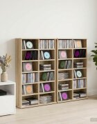 vidaXL Кабинет за CD 2 бр. Дъб сонома 60 x 17 x 92 см