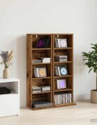 vidaXL Кабинет за CD 2 бр. Дъбова дървесина 33 x 235 x 975 см
