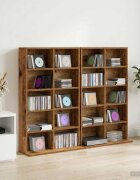 vidaXL Кабинет за CD 2 бр. Дъбова дървесина 65 x 235 x 975 см