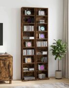 vidaXL Кабинет за CD 2 бр. Опушен дъб 33 x 235 x 175 см