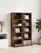 vidaXL Кабинет за CD 2 бр. Опушен дъб 33 x 235 x 975 см