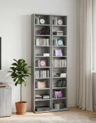 vidaXL Кабинет за CD 2 бр. Сив Сонома 33 x 235 x 175 см