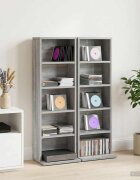 vidaXL Кабинет за CD 2 бр. Сив Сонома 33 x 235 x 975 см