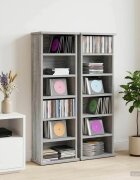 vidaXL Кабинет за CD 2 бр. Сив Сонома 60 x 17 x 92 см
