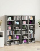 vidaXL Кабинет за CD 2 бр. Сив Сонома 60 x 17 x 92 см