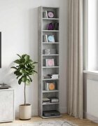 vidaXL Кабинет за CD Бетонно сиво 33 x 235 x 175 см