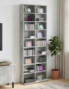 vidaXL Кабинет за CD Бетонно сиво 65 x 235 x 175 см