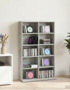 vidaXL Кабинет за CD Бетонно сиво 65 x 235 x 975 см