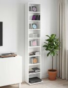 vidaXL Кабинет за CD Бяло 33 x 235 x 175 см Инженерна дървесина