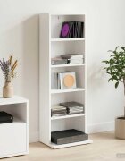 vidaXL Кабинет за CD Бяло 33 x 235 x 975 см Инженерна дървесина