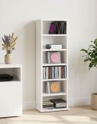vidaXL Кабинет за CD Бяло 60 x 17 x 92 см Инженерна дървесина