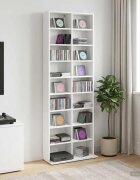 vidaXL Кабинет за CD Бяло 65 x 235 x 175 см Инженерна дървесина
