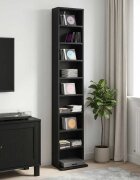 vidaXL Кабинет за CD Черен дъб 33 x 235 x 175 см Инженерна дървесина