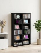 vidaXL Кабинет за CD Черен дъб 60 x 17 x 92 см Инженерна дървесина