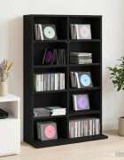 vidaXL Кабинет за CD Черен дъб 65 x 235 x 975 см Инженерна дървесина