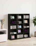 vidaXL Кабинет за CD Черен дъб 96 x 235 x 975 см Инженерна дървесина