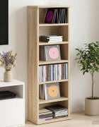 vidaXL Кабинет за CD Дъб сонома 60 x 17 x 92 см Инженерна дървесина