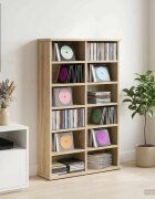 vidaXL Кабинет за CD Дъб сонома 60 x 17 x 92 см Инженерна дървесина