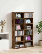 vidaXL Кабинет за CD Опушен дъб 60 x 17 x 92 см Инженерна дървесина