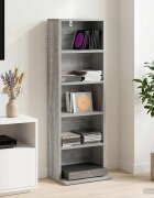 vidaXL Кабинет за CD Сив Сонома 33 x 235 x 975 см