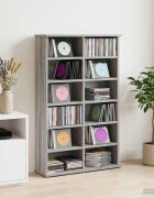 vidaXL Кабинет за CD Сив Сонома 60 x 17 x 92 см Инженерна дървесина
