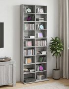 vidaXL Кабинет за CD Сив Сонома 65 x 235 x 175 см Инженерна дървесина