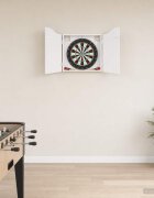 vidaXL Кабинет за дартборд Бял гланц 56 x 12 x 63 см