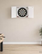 vidaXL Кабинет за дартборд Бяло 56 x 12 x 535 см Инженерна дървесина