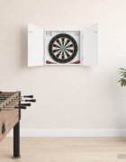vidaXL Кабинет за дартборд Бяло 56 x 12 x 63 см Инженерна дървесина
