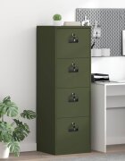vidaXL Кабинет за файлове Маслинено зелено 455 x 42 x 139 см
